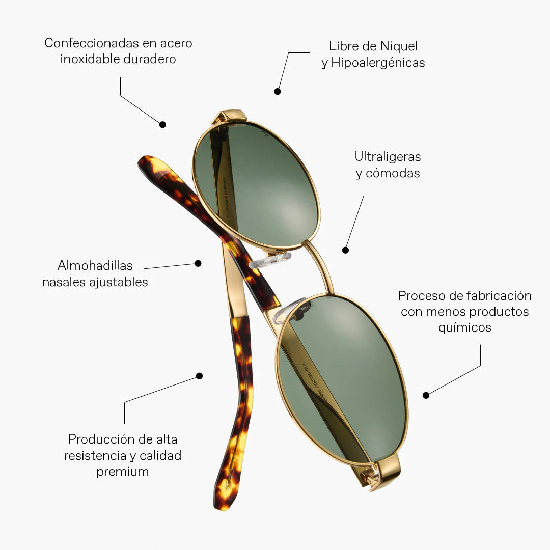 Lentes de Sol - Karam Gold Olive